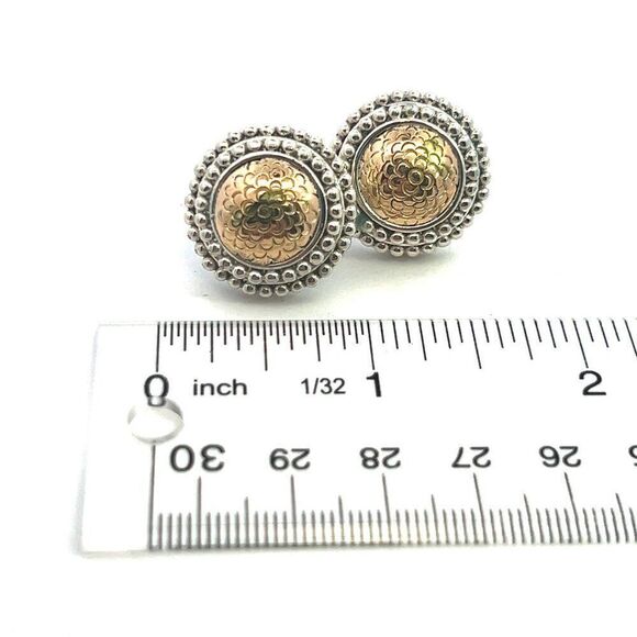 John Hardy Estate Clip on Earrings Silver 18k Yellow Gold JH97 - Picture 9 of 9